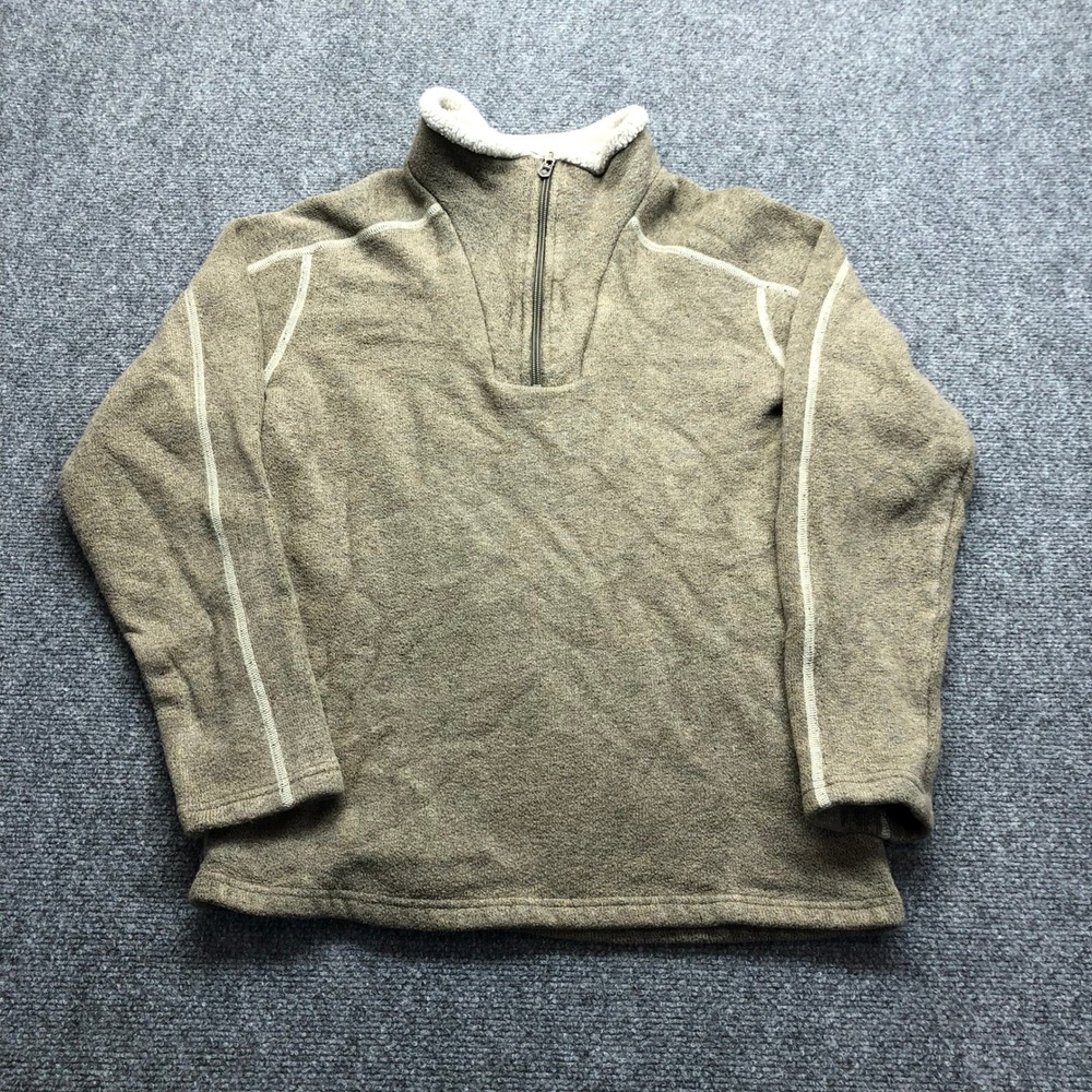 KUHL Revel 1/4 Zip Fleece Lined Pullover Sweater Tan Womens Medium